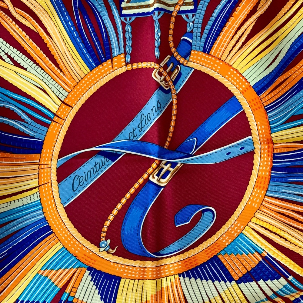 ❌SOLD❌Hermès CENTURES ET LIENS Red Scarf Toutsy - Picture 3 of 8